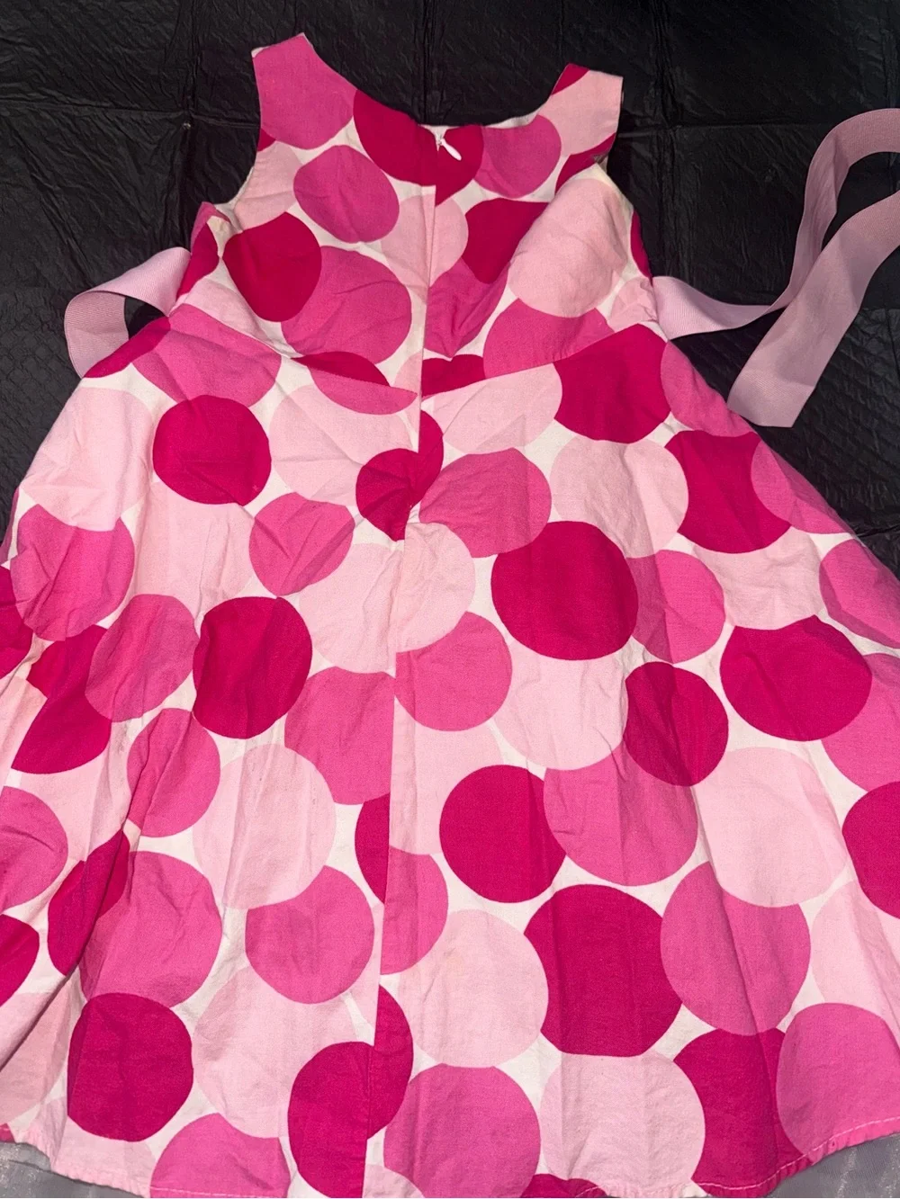 Girls Pink Polka Dot Party Dress with Bow